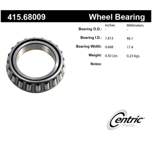 Centric Premium™ Rear Driver Side Outer Wheel Bearing for Chevrolet C10 Suburban - 415.68009