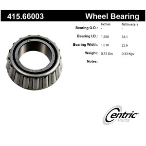 Centric Premium™ Front Driver Side Inner Wheel Bearing for Chevrolet C20 Suburban - 415.66003