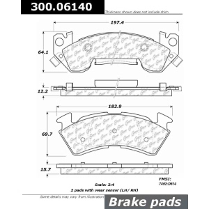 Centric Premium™ Semi-Metallic Brake Pads for Buick Roadmaster - 300.06140