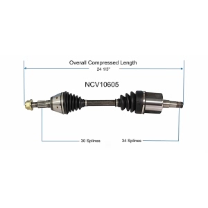 GSP North America Front Driver Side CV Axle Assembly for Oldsmobile Alero - NCV10605