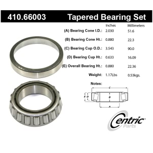 Centric Premium™ Rear Passenger Side Outer Wheel Bearing and Race Set for Chevrolet C20 Suburban - 410.66003