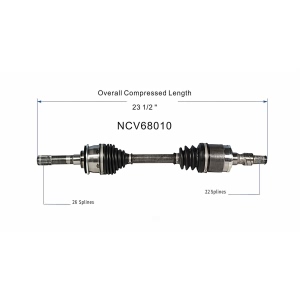GSP North America Front Passenger Side CV Axle Assembly for Chevrolet Tracker - NCV68010
