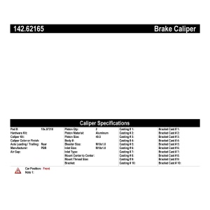 Centric Posi Quiet™ Loaded Brake Caliper for Cadillac XLR - 142.62165
