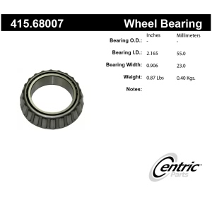 Centric Premium™ Front Driver Side Inner Wheel Bearing for GMC - 415.68007