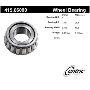 Centric Premium™ Front Driver Side Outer Wheel Bearing for Chevrolet R20 Suburban - 415.66000