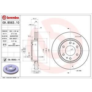 brembo UV Coated Series Vented Front Brake Rotor for Buick - 09.B563.11