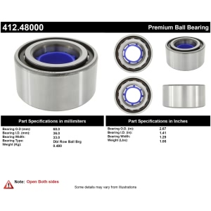 Centric Premium™ Front Driver Side Double Row Wheel Bearing for Chevrolet Metro - 412.48000