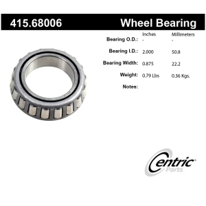 Centric Premium™ Rear Driver Side Outer Wheel Bearing for Chevrolet K20 Suburban - 415.68006