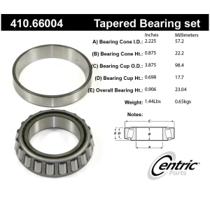 Centric Premium™ Rear Passenger Side Outer Wheel Bearing and Race Set for GMC P3500 - 410.66004
