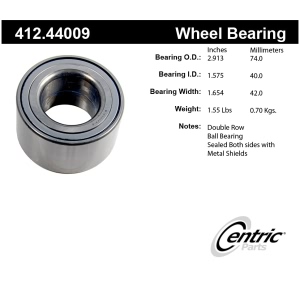 Centric Premium™ Front Driver Side Double Row Wheel Bearing for Pontiac Vibe - 412.44009