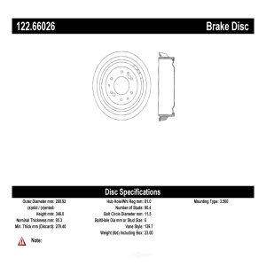 Centric Premium™ Brake Drum for Chevrolet C10 Suburban - 122.66026