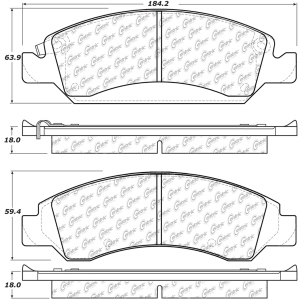 Centric Posi Quiet™ Ceramic Front Disc Brake Pads for Chevrolet Suburban 1500 - 105.13630
