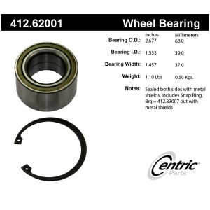 Centric Premium™ Front Driver Side Double Row Wheel Bearing for Saturn SW2 - 412.62001