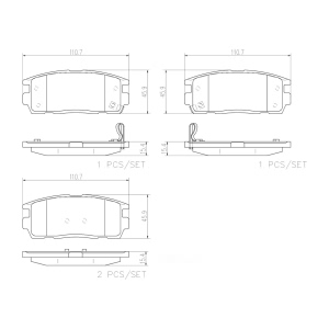 brembo Premium Ceramic Rear Disc Brake Pads for Chevrolet Captiva Sport - P10004N