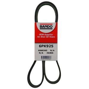 BANDO Rib Ace™ V-Ribbed OEM Quality Serpentine Belt for Pontiac Vibe - 6PK925
