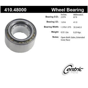 Centric Premium™ Front Driver Side Wheel Bearing and Race Set for Chevrolet Tracker - 410.48000