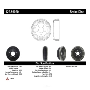 Centric Premium Rear Brake Drum for GMC C1500 - 122.66020