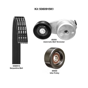 Dayco Serpentine Belt Kit for Buick Rainier - 5060915K1