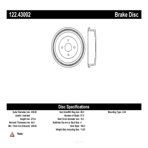 Centric Premium™ Brake Drum for Buick - 122.43002