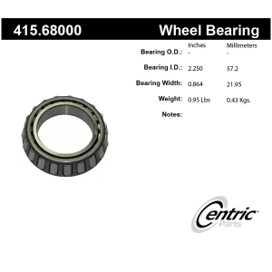 Centric Premium™ Rear Passenger Side Outer Wheel Bearing for GMC P3500 - 415.68000
