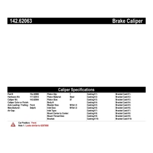 Centric Posi Quiet™ Loaded Brake Caliper for Chevrolet Citation II - 142.62063
